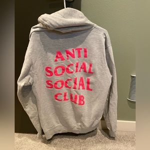 Used anti social social club grey hoodie